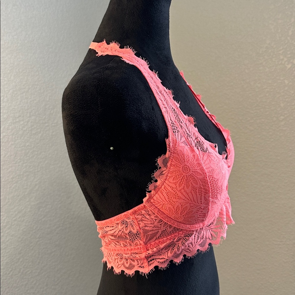 Victoria Secret Lace Padded Bralette in Coral - Picture 4 of 6